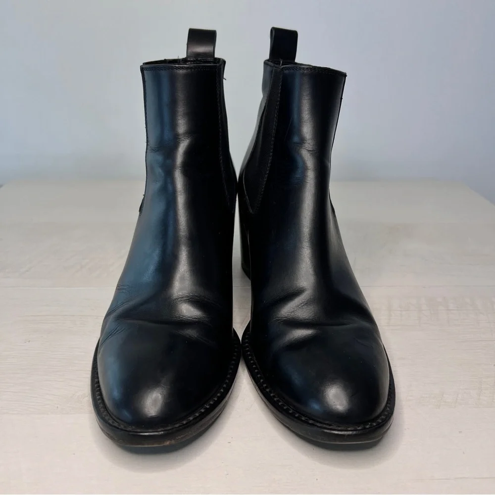 Jenni Kayne Chelsea Black Leather Ankle Heeled Boots